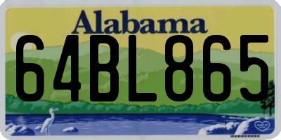 AL license plate 64BL865