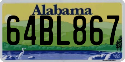 AL license plate 64BL867