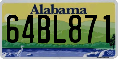 AL license plate 64BL871