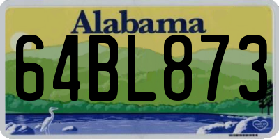 AL license plate 64BL873