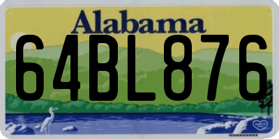 AL license plate 64BL876