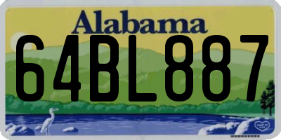 AL license plate 64BL887