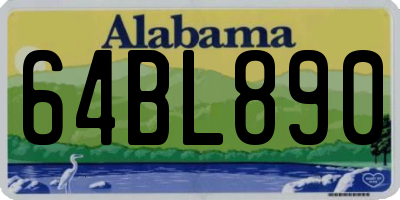 AL license plate 64BL890