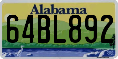 AL license plate 64BL892