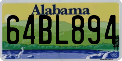 AL license plate 64BL894