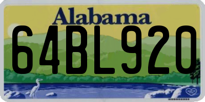 AL license plate 64BL920