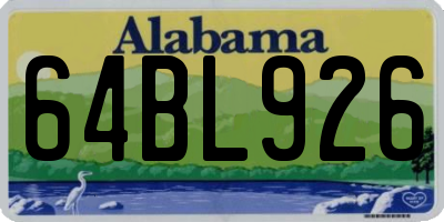 AL license plate 64BL926