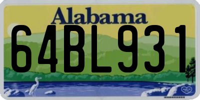 AL license plate 64BL931