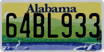 AL license plate 64BL933