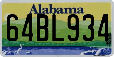 AL license plate 64BL934
