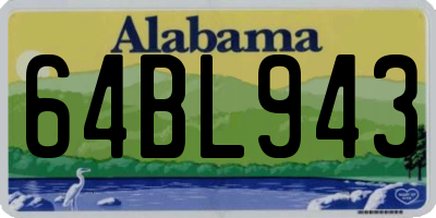 AL license plate 64BL943