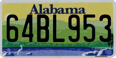 AL license plate 64BL953