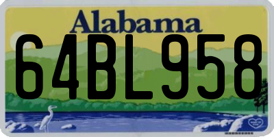 AL license plate 64BL958