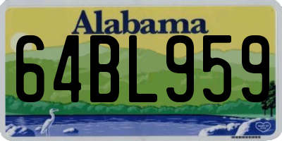 AL license plate 64BL959