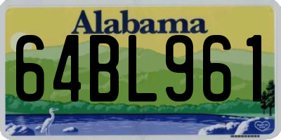 AL license plate 64BL961