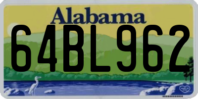 AL license plate 64BL962