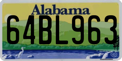AL license plate 64BL963