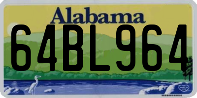 AL license plate 64BL964