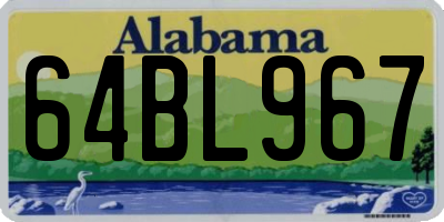 AL license plate 64BL967