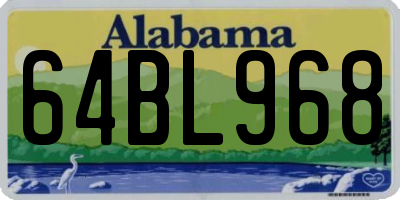 AL license plate 64BL968