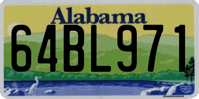 AL license plate 64BL971