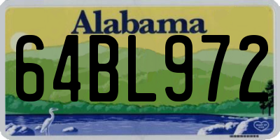 AL license plate 64BL972