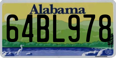 AL license plate 64BL978