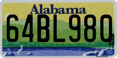AL license plate 64BL980