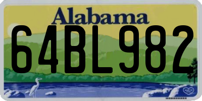 AL license plate 64BL982
