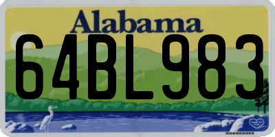 AL license plate 64BL983