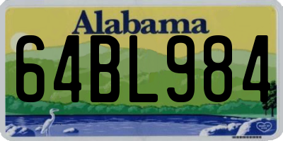 AL license plate 64BL984