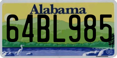 AL license plate 64BL985