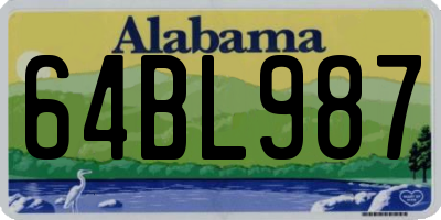 AL license plate 64BL987