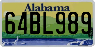AL license plate 64BL989