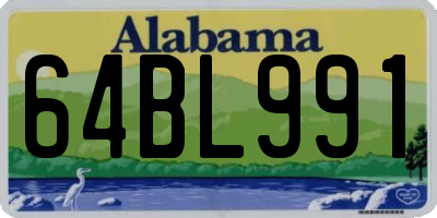 AL license plate 64BL991
