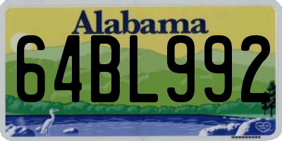 AL license plate 64BL992