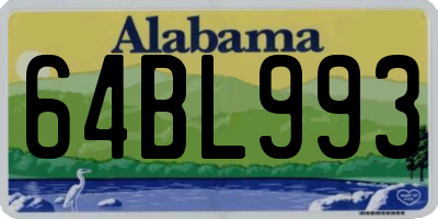 AL license plate 64BL993