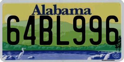 AL license plate 64BL996