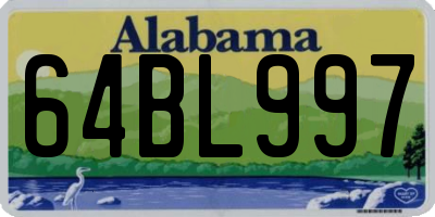AL license plate 64BL997