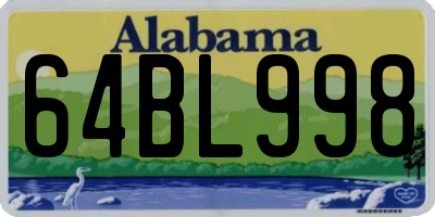 AL license plate 64BL998