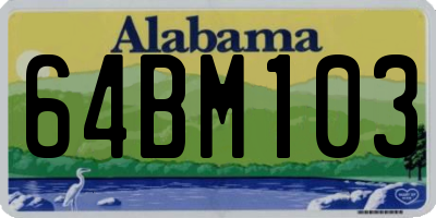 AL license plate 64BM103