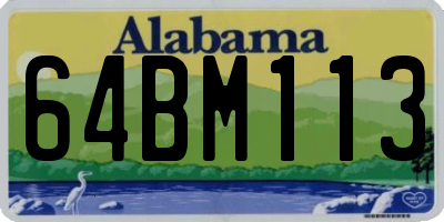 AL license plate 64BM113