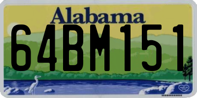 AL license plate 64BM151