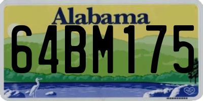 AL license plate 64BM175