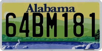 AL license plate 64BM181