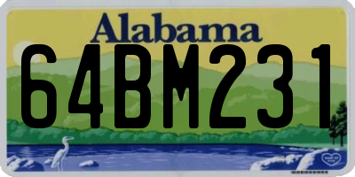 AL license plate 64BM231