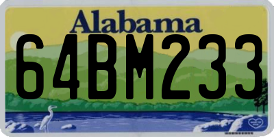 AL license plate 64BM233