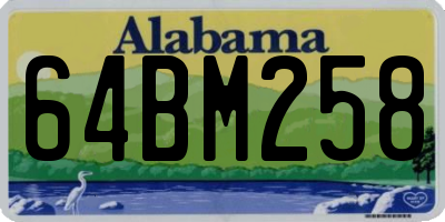 AL license plate 64BM258