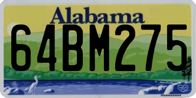 AL license plate 64BM275