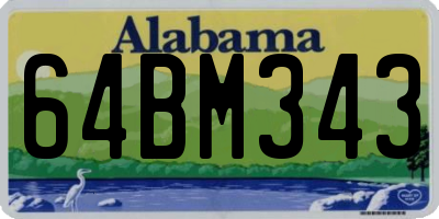 AL license plate 64BM343